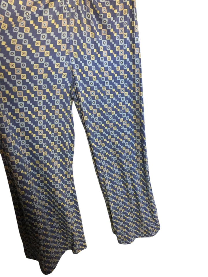 Женский комбинезон Free People размер XS синий желтый с геометрическим узором без рукавов - Изображение 3 из 4