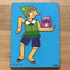 Vintage Judy Pinocchio 11 Piece Wooden Childrens Puzzle 065003 From 1974