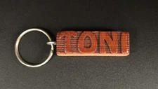 Keychain TONI Personalized Custom Name Fob Wood Key Ring Unique Gift Idea