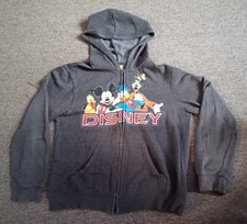Disney Hoodie full zip Jacket Size 14/16 donald goofy Pluto mickey cotton blend