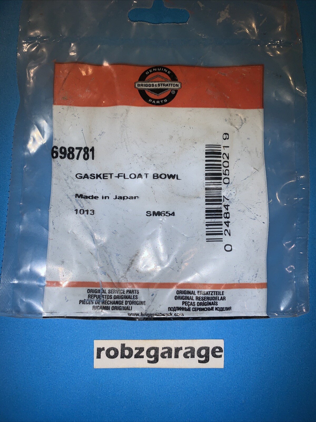 OEM BRIGGS & STRATTON CARBURETOR FLOAT BOWL GASKET 698781 FOR NIKKI