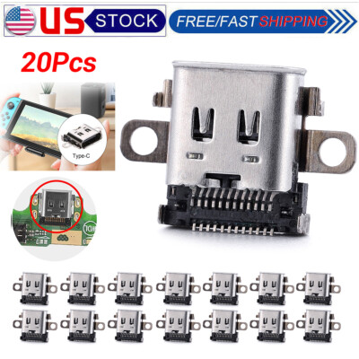20Pcs USB Type C Charging Port Socket DC Jack Replacement For Nintendo Switch