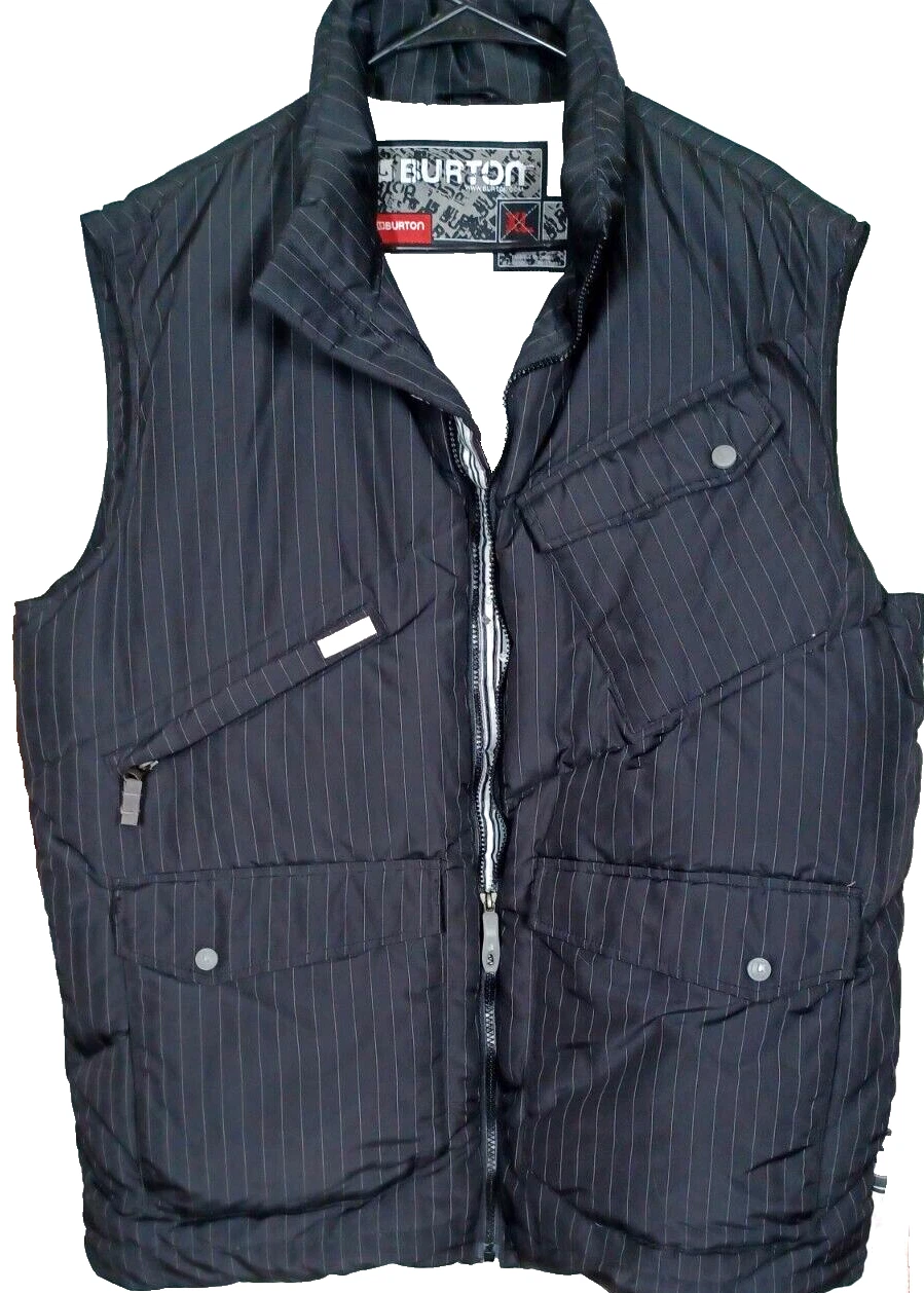 Burton Puffer Vest Men's Size XL, Pinstripes, Winter Wear, Lots of Pockets