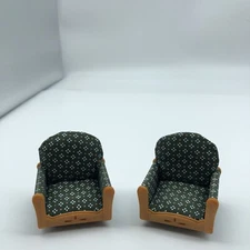 Dollhouse Furniture green arm chair chairs lot 