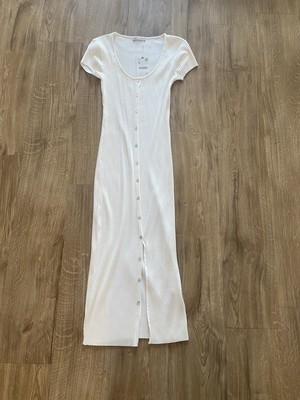 zara white buttoned dress