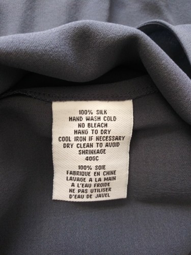 Maxi Vestido Acampanado Eileen Fisher XS Púrpura Gris Seda Georgette Crepé Sin Mangas  - Imagen 5 de 8