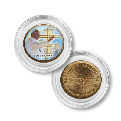 Pope Francis Colorized 2013 Argentine Peso Commemorative Coin