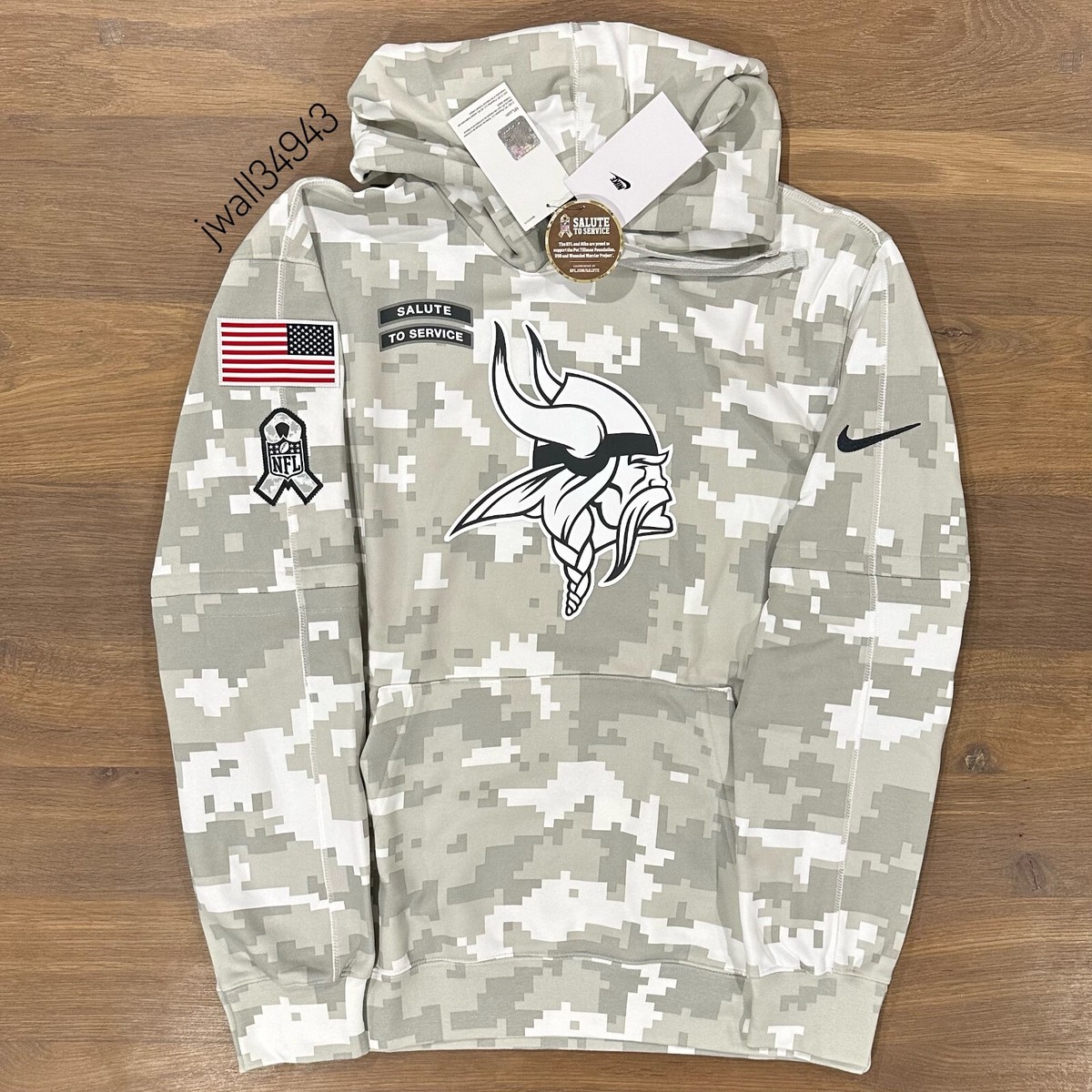 AUTHENTIC Nike Minnesota Vikings 2024 Salute to Service Hoodie NFL Sideline