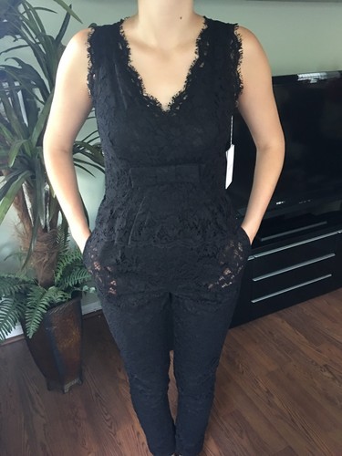 NEW Valentino Sexy Lace Black V-Neck Jumpsuit Sz IT40 US 4 SOLD OUT! RARE! $4670 - Picture 5 of 12