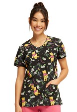 Winnie The Pooh Cherokee Scrubs Tooniforms Disney V Neck Top TF686 PHCU
