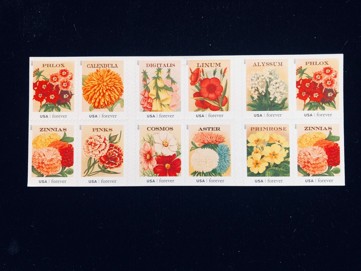 U.S. MINT #4763b VINTAGE SEED PACKETS FOREVER COMPLETE UNFOLDED