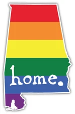 Alabama USA State Gay Pride Home Car Bumper Sticker Decal ''SIZES''