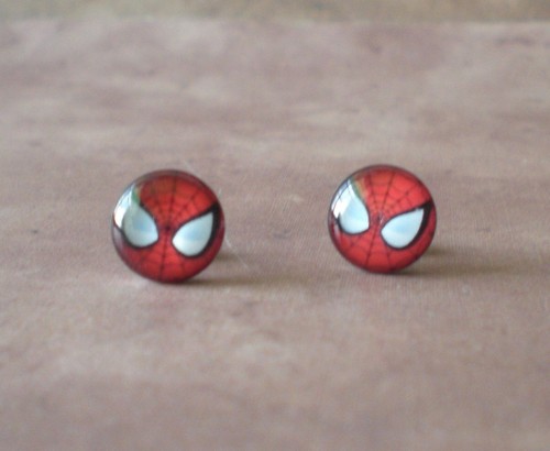 4 DC Comics Marvel Heroes Post Stud Earrings Set Batman Superman Spiderman Flash - Picture 9 of 9