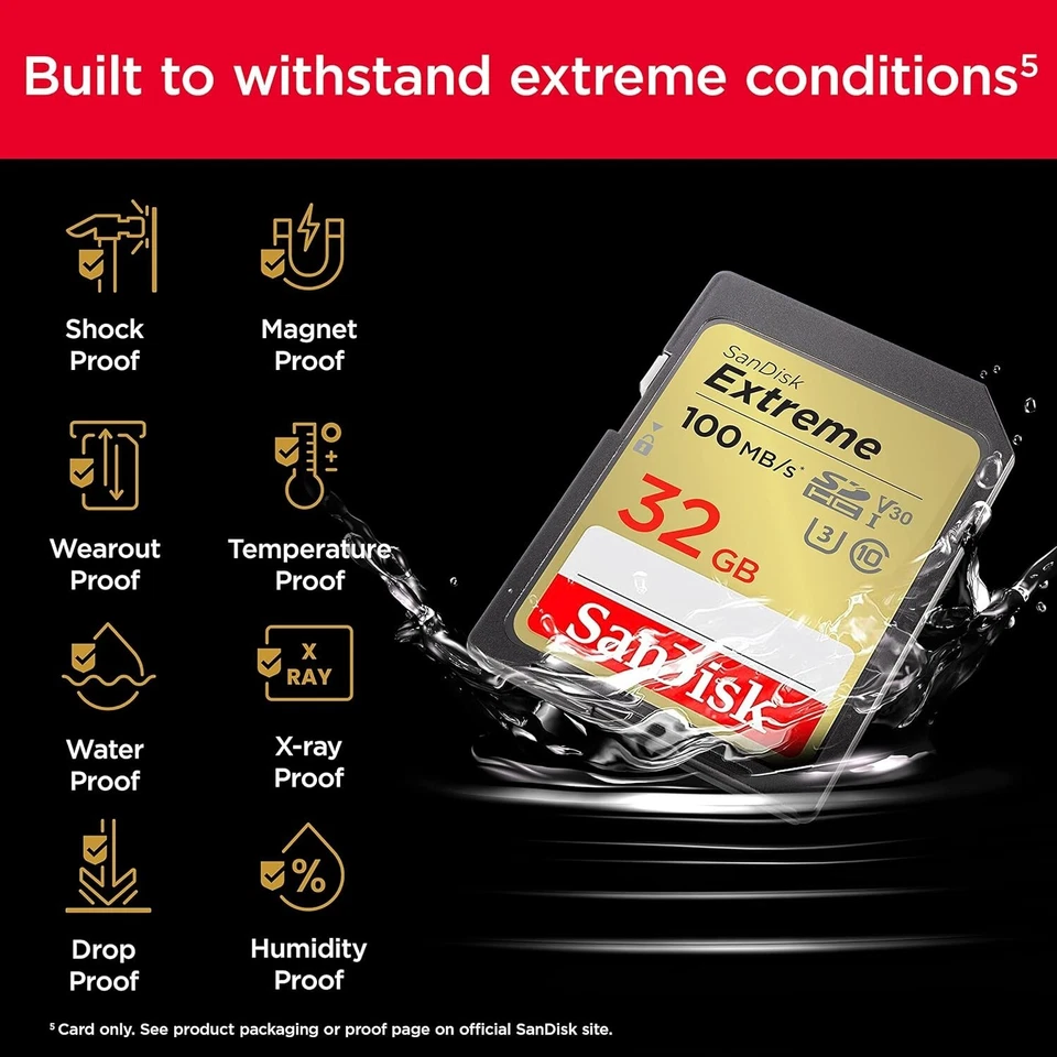 SanDisk 32GB Extreme SDHC UHS-I Memory Card - C10 U3 V30 4K UHD SD Card - Image 2 of 4