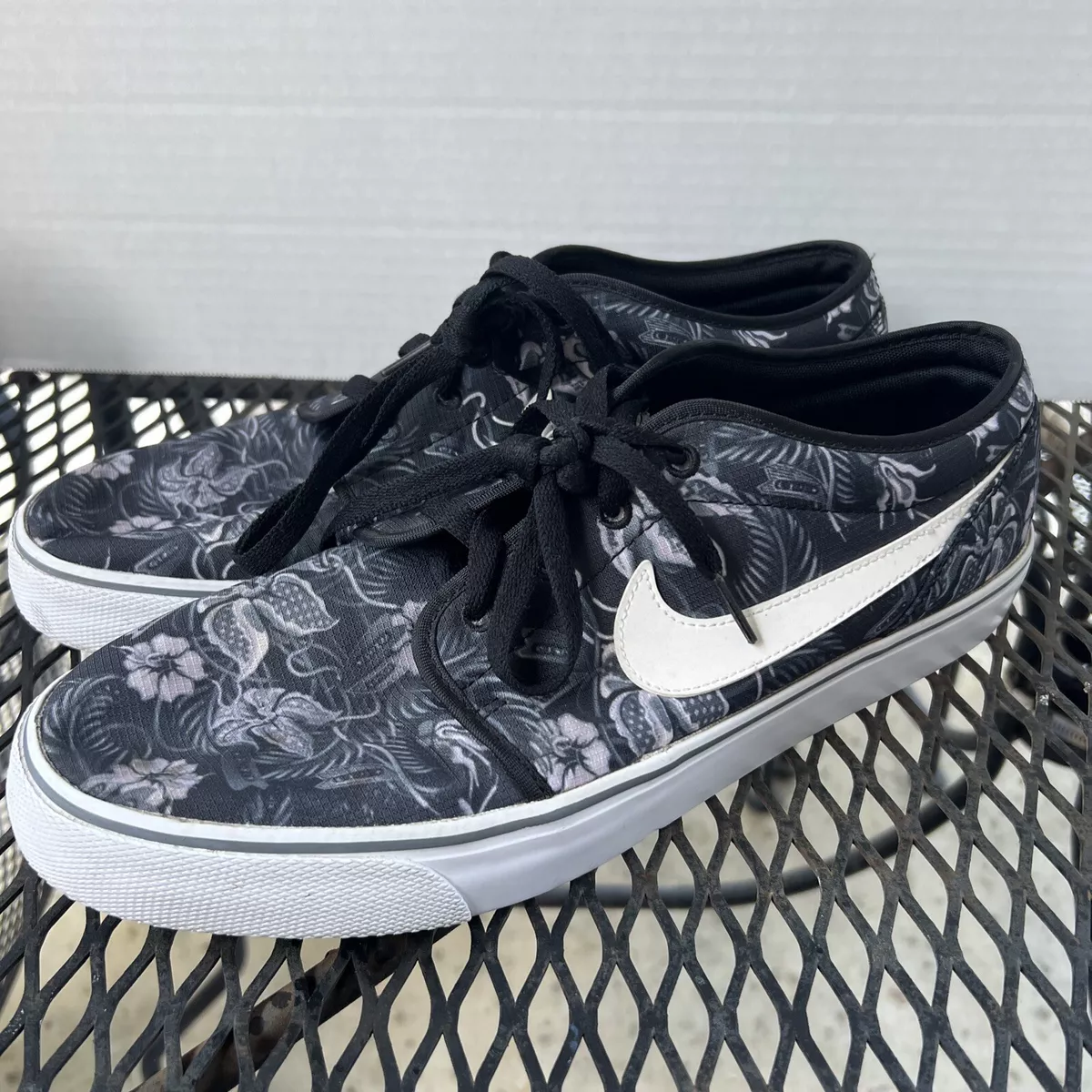 Nike Toki Low Floral Black Skateboarding Canvas Shoes Men&#039;s 8.5 | eBay