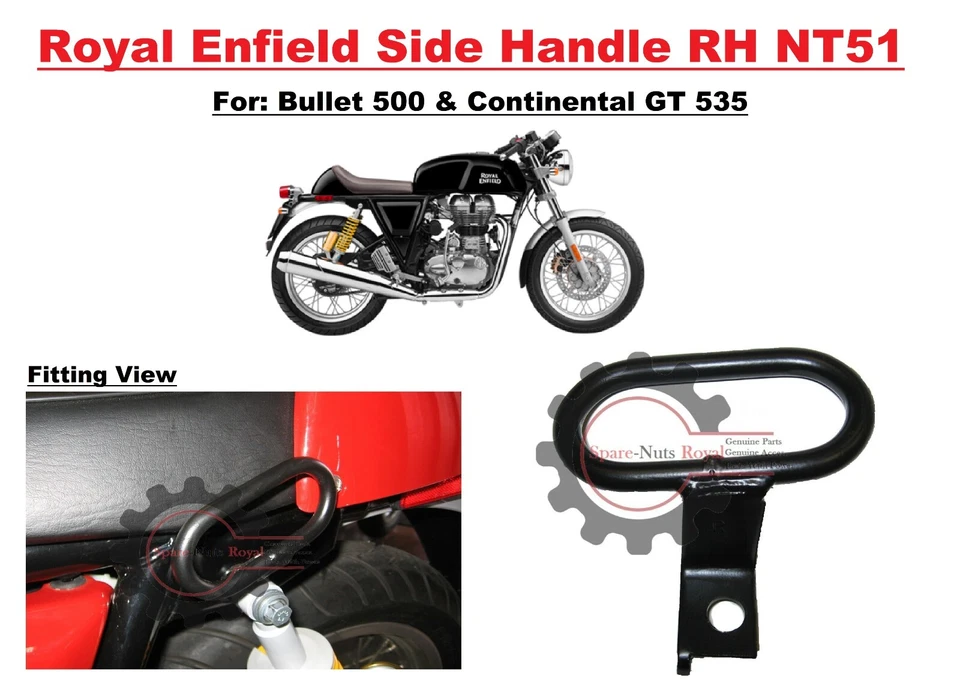 Poignée latérale Royal Enfield RH NT51 pour Bullet 500 et Continental GT 535 - Photo 1/4