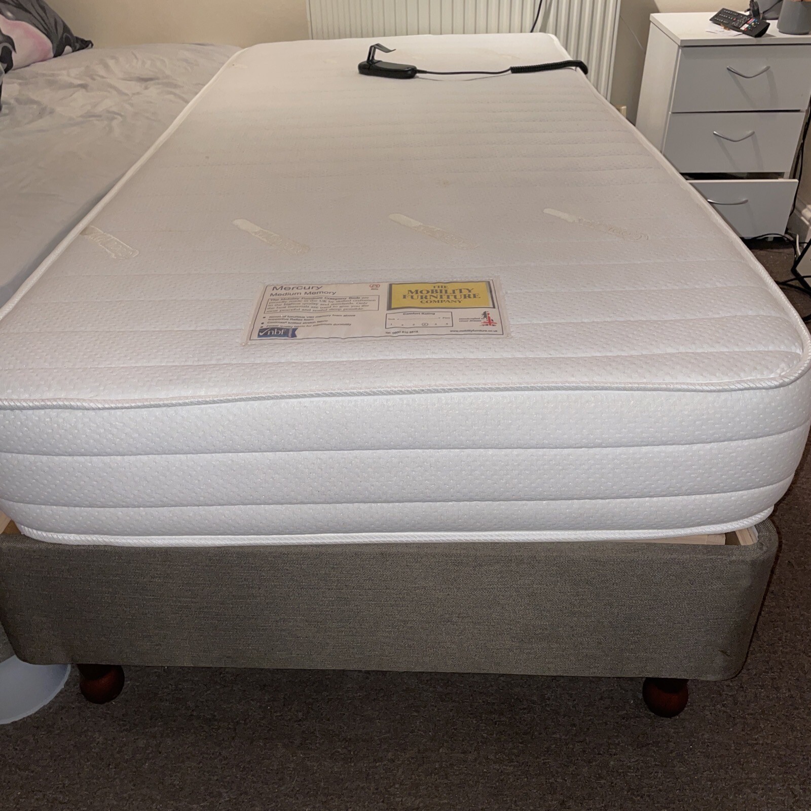 single Adjustable Electric bed & Mattress eBay