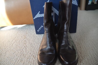 Anne Klein AKEBBY dark brown leather ankle boots 10M