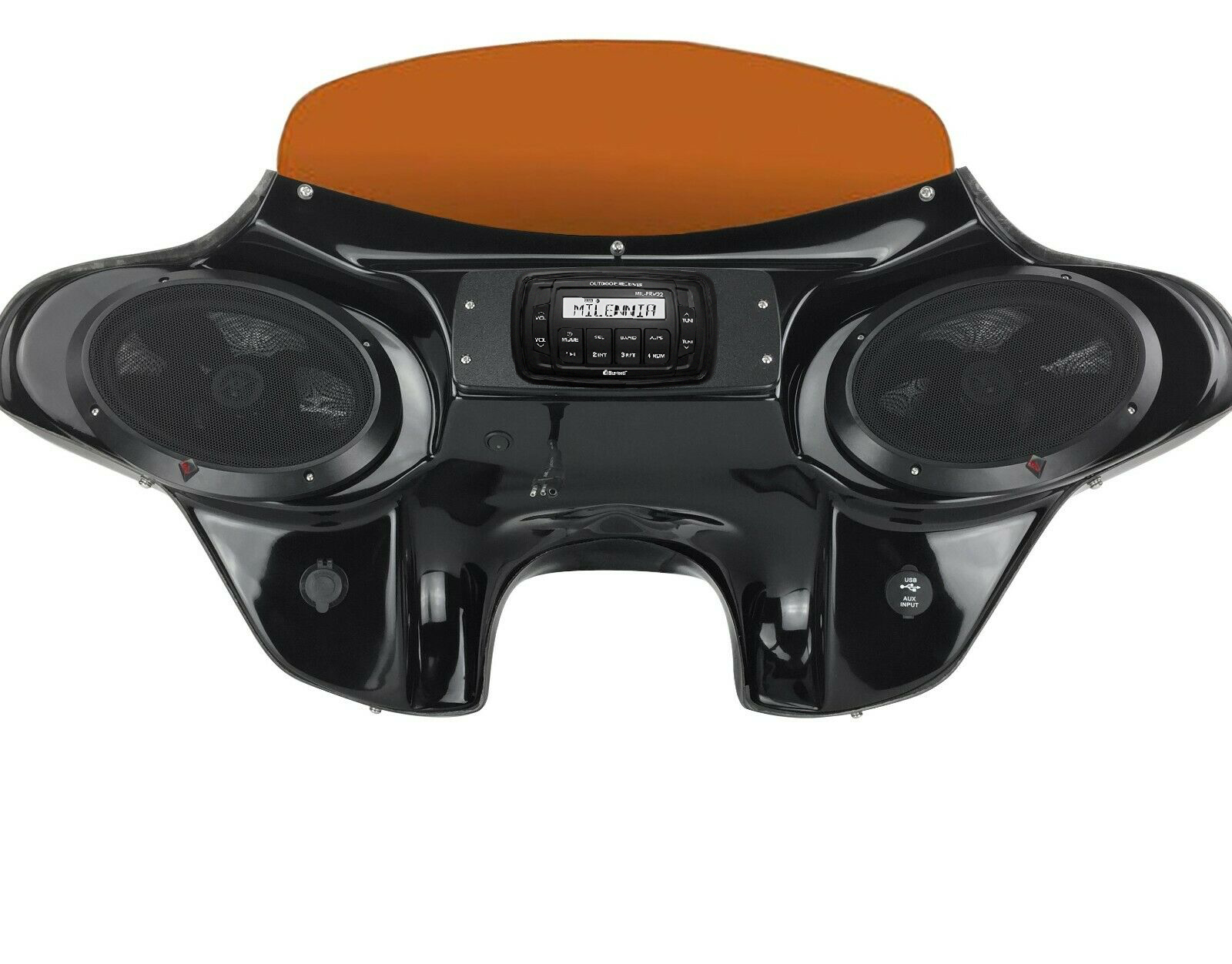 Fits Softail Deluxe Motorcycle Batwing Fairing with Stereo 6x9 inch