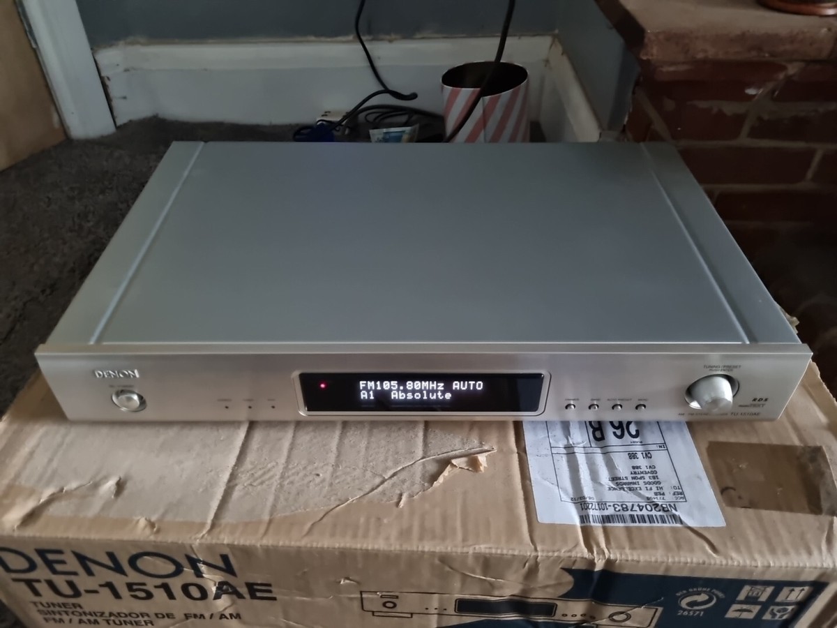 DENON TU-1510AE AM + FM Stereo Tuner Silver with Remote - Hifi