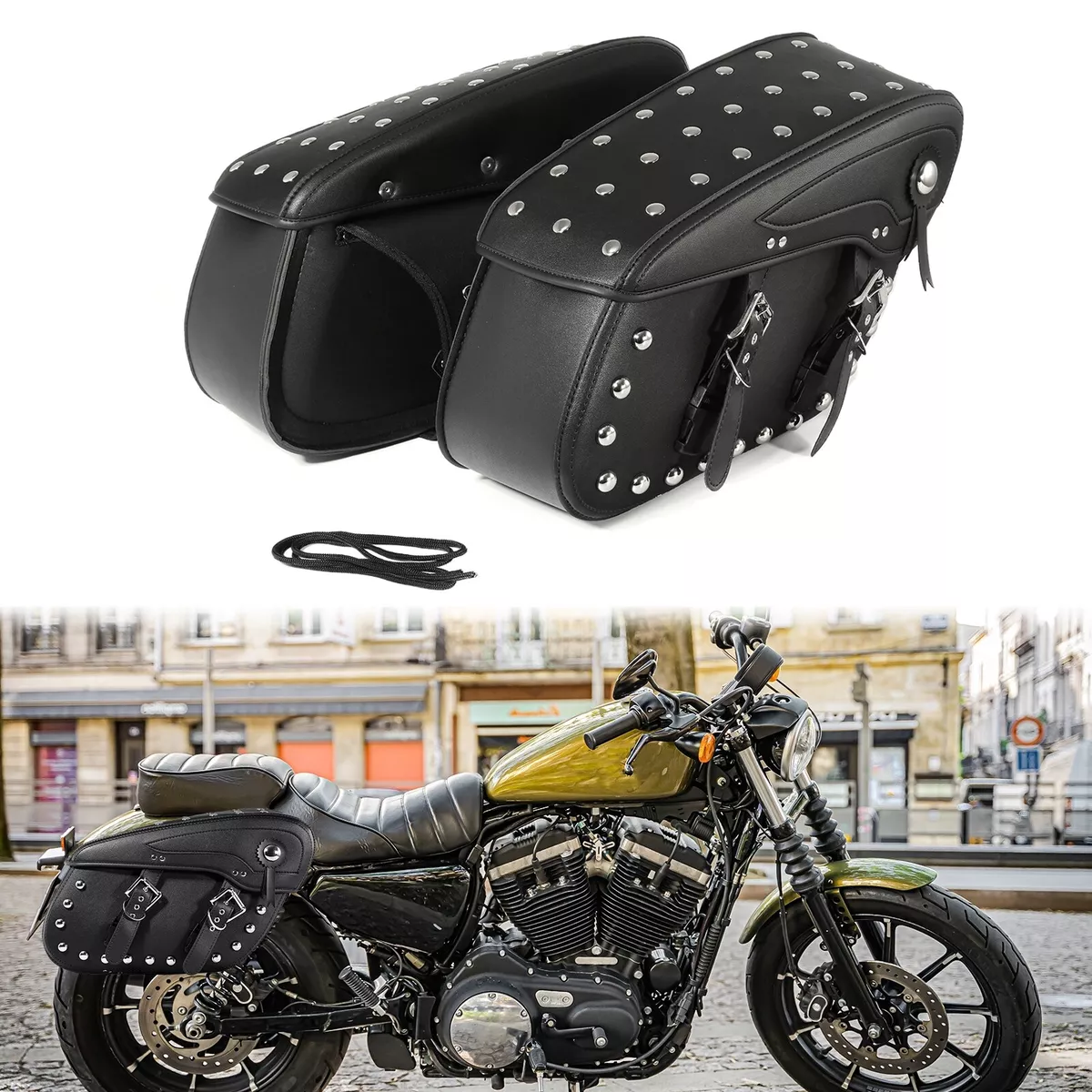 Black Saddlebag Side Luggage Saddle Bag For Harley Sportster XL 883 1200  Touring | eBay