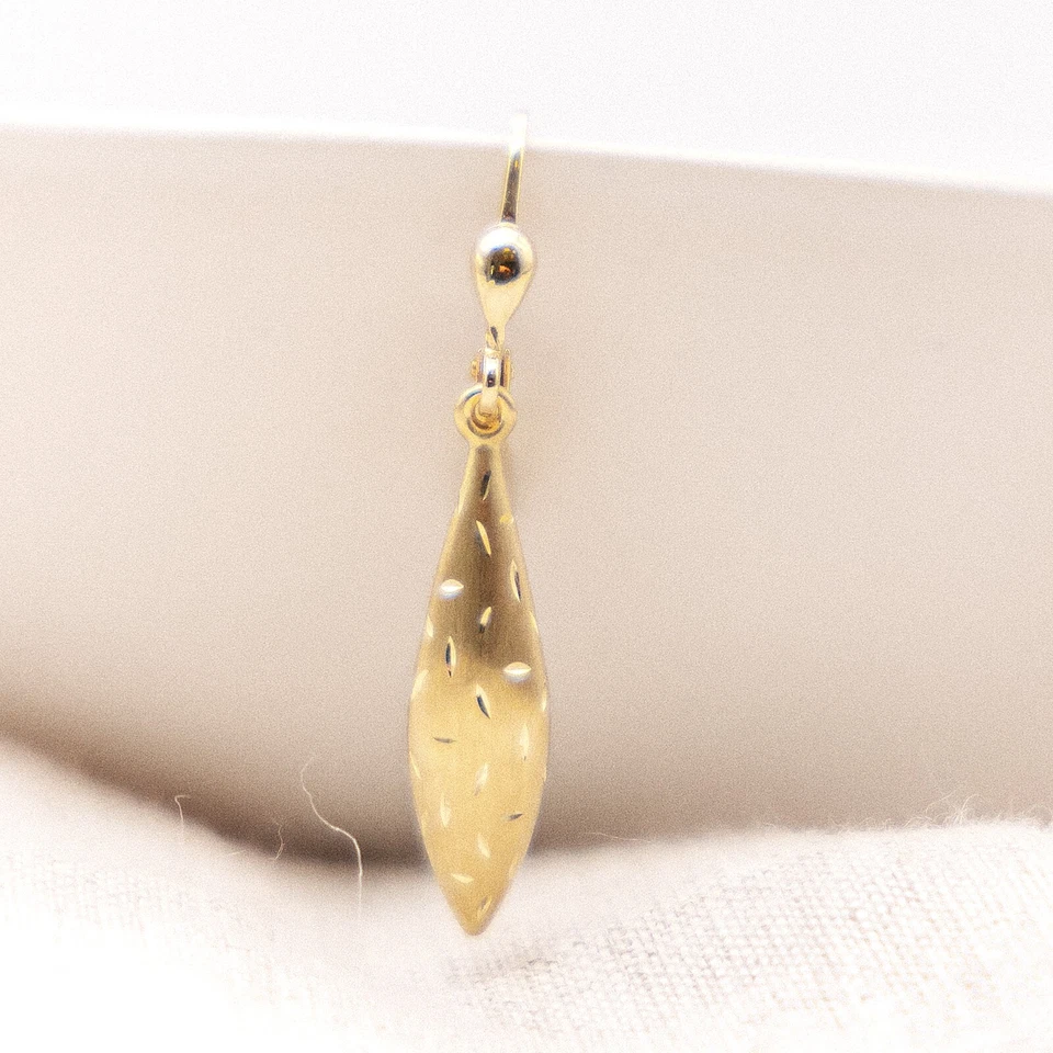 Edle 333 Gelbgold Ohrhänger in Tropfenform ansprechende Länge von 3,8 cm 8 Karat - Bild 2 von 4