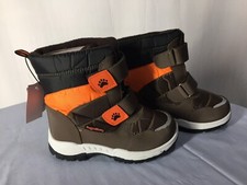Rugged Bear Boys 12 Brown Orange Snow Boot Water Proof Slip On NWT