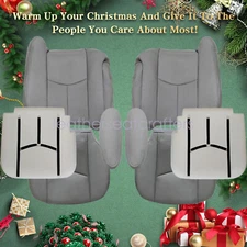 For 2003-2006 Cadillac Escalade Front Leather Seat Cover / Foam Cushion Gray