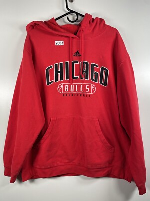 Men’s Adidas Chicago Bulls Basketball Hoodie Red Size Large 25x28 NBA  Sports