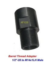 Tube Thread Adapter to Convert 1/2"-28 UNEF to M14x1 LH Male, Steel , #4-128