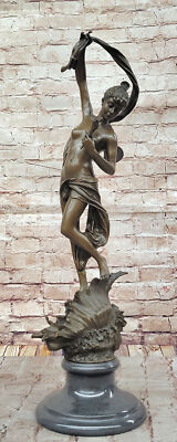 Lost Wachs Winged Angel Fairy Messingskulptur - Handarbeit Jugendstil Collectib