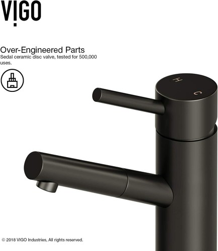 VIGO VG01009MB Noma Single Hole Bathroom Faucet Matte Black - Picture 3 of 6