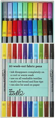 Artist Set of 20 eatsleepdoodle Original Doodle wash-Out Fabric