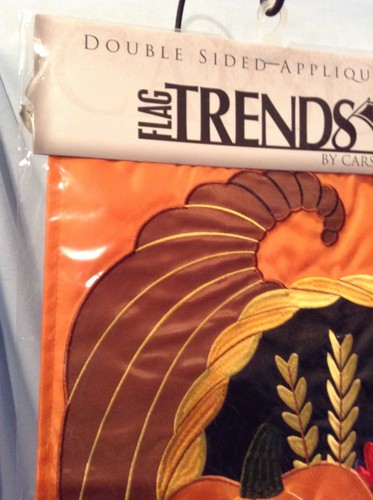 Cornucopia Double Sided Appliqué Flag 13" x 18 " FlagTrends Nylon $16.99 - Picture 2 of 10