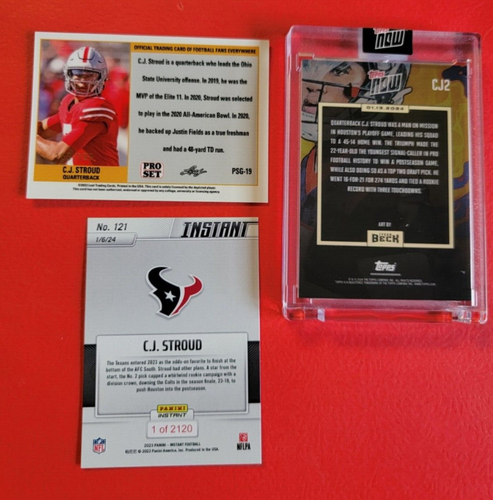 CJ STROUD ROOKIE CARDS 3 PANINI INSTANT #d TOPPS NOW LEAF PRO SET GOLD PRIZM #d - Picture 5 of 9