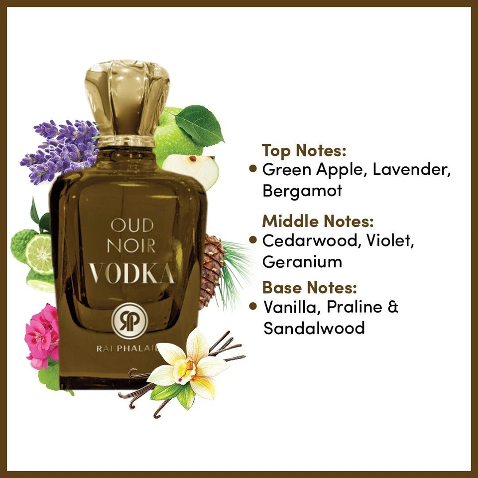 Oud Noir Vodka Eau De Parfum 3.4 OZ Por RAI PHALAIL para Unisex Foto 2 de 3
