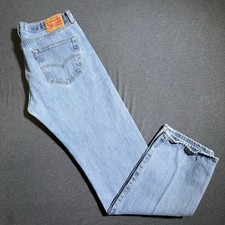 Levi  s 501 Jeans Men 36x34 Blue Straight Leg Button Fly Light Wash Cowboy READ