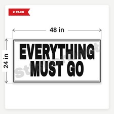 Everything Must Go BR1 2 Pack 24x48 Vinyl Banners With Grommets