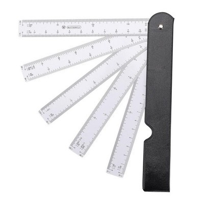 1 Piece Plastic Foldable Metric Architect Engineer Fan Scale Ruler