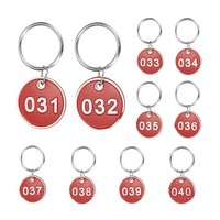 10 StüCk Nummernschilder 31-40, Aluminium ZahlenanhäNger FüR Key Tags, Rot