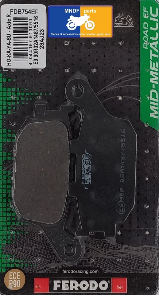 Plaquettes de frein Ferodo semi-métal type FDB754EF - Photo 2/2