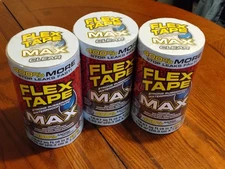 Qty 3 Flex Seal Max 8" X 25ft Clear