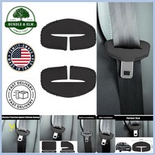 2pcs Anti-scratch Pu Leather Seatbelt Silencer Clips - Universal Fit Black