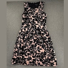 ENFOCUS Elegant Formal Dress Peachy Pink & Black Scoop Neck Sleeveless Size 12