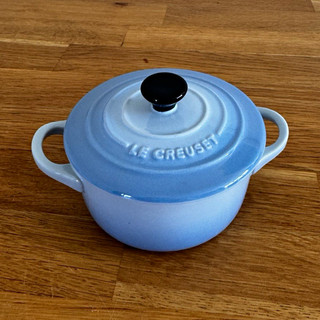 Le Creuset Coastal Blue Mini Round Cocotte 0.25L Stoneware – Unused