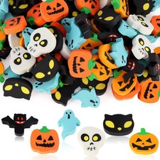 AIQINHU Halloween Erasers for Kids Bulk, 50 Pcs Large Halloween Pumpkin Ghost...