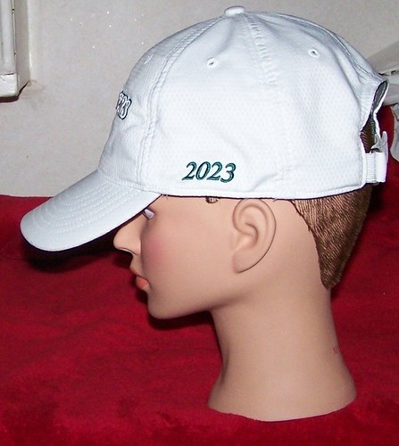 Sombrero de golf MASTER 2023 blanco Augusta AHEAD bordado correa ajustable UPF 30+ - Imagen 9 de 9