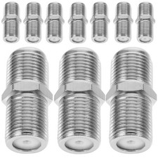 10 Pcs Copper F-Type Coaxial Cable Connectors Female To Female TV Cable Adapter