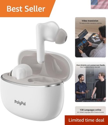 Polypal P1 AI Translation Earbuds Real Time,138 Languages 7-in-1 Translator E...
