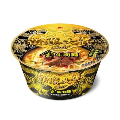 6碗 - [Uni-President] BEEF FLAVOR Instant Noodle 統一 滿漢大餐 Gold金牛肉麵 220g